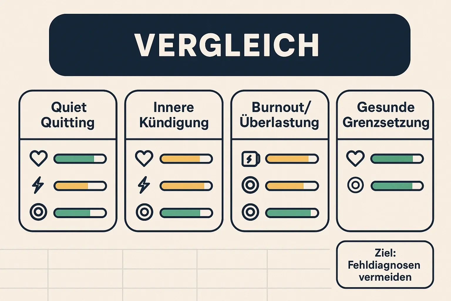 Die Diagnose steht und fällt mit der Abgrenzung: Diese Matrix zeigt auf einen Blick, welche Muster eher für Bindungsverlust, Überlastung oder gesunde Grenzen sprechen—ohne vorschnelle Verdächtigungen.